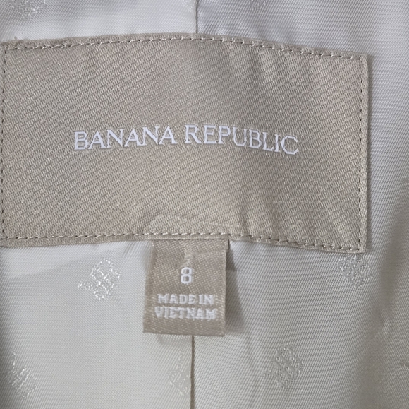 Banana Republic Mustard Yellow Ivory Tipped Blazer One Button Size 8 Preppy - Picture 11 of 16